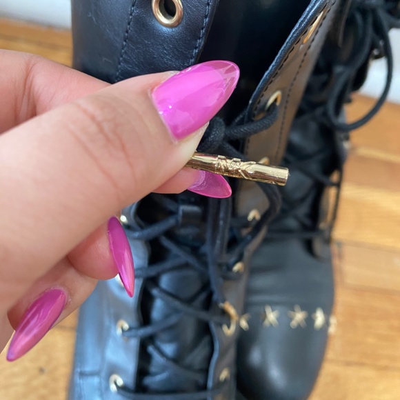 Michael Kors Black Studded Combat Boot - Picture 6 of 10